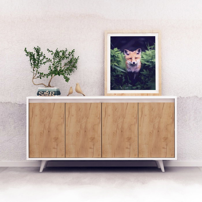 Hanah Home Nossa Consola Roble y Blanco Hanah Home Nossa Consola Roble y Blanco